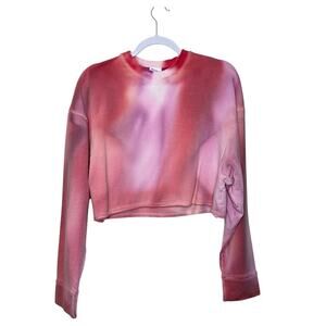 Nike Yoga Luxe Cropped Fleece Sweatshirt Women S Pink Tie Dye DV9185-633